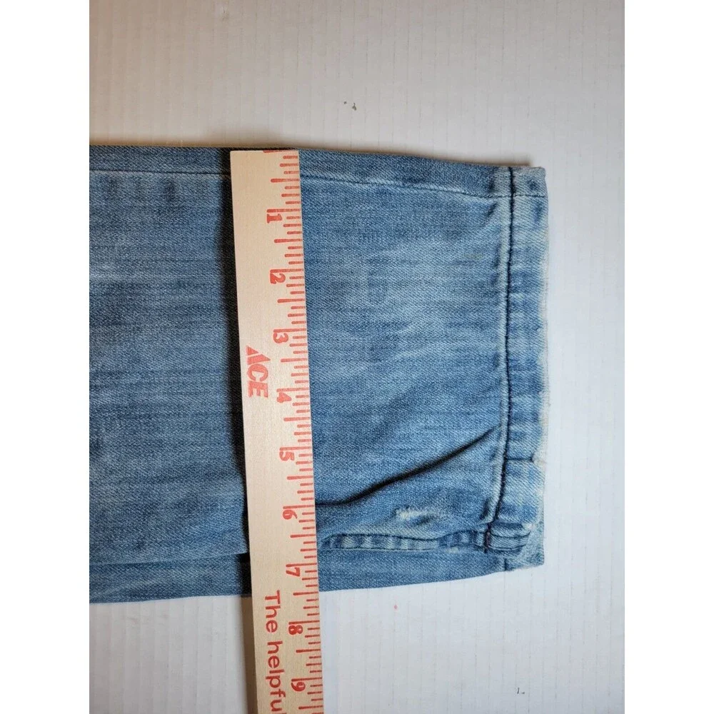 Desigual Men Jeans Regular Straight Size W34 L32 Button Fly Ripped 5 Pocket Blue